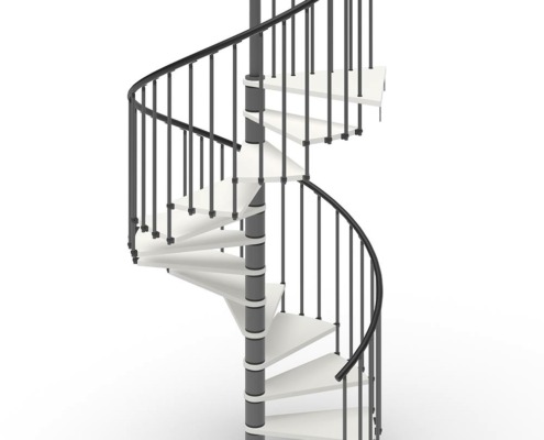 Phola-Spiral-staircase---Lacquered-White-and-dark-grey-Steel