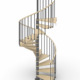 Phola Delux Spiral Staircase---Dark-Grey-Steel---Natural-varnish