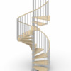 Phola Delux Spiral Staircase--Silver-Grey-Steel---Natural-varnish