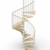 Phola Delux Spiral Staircase--White-Steel---Natural-varnish