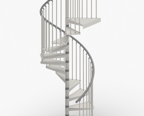 Exterior Zink Spiral Staircase white