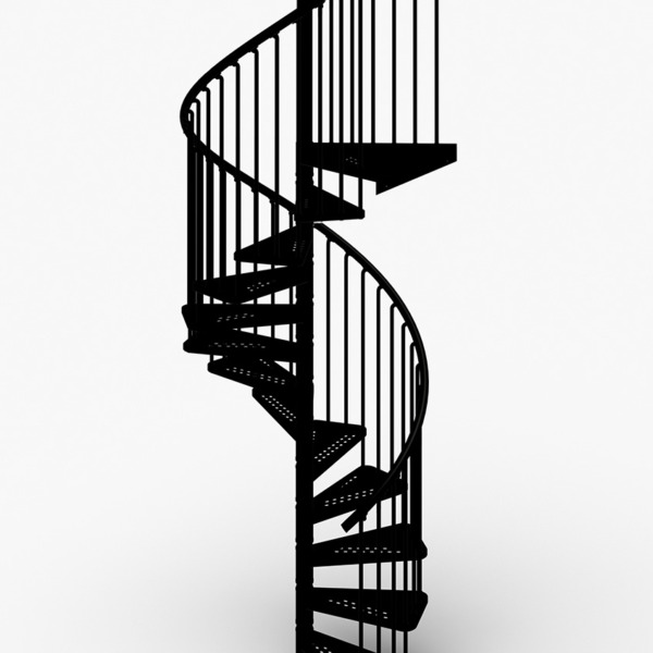 Exterior Zink Spiral Staircase black