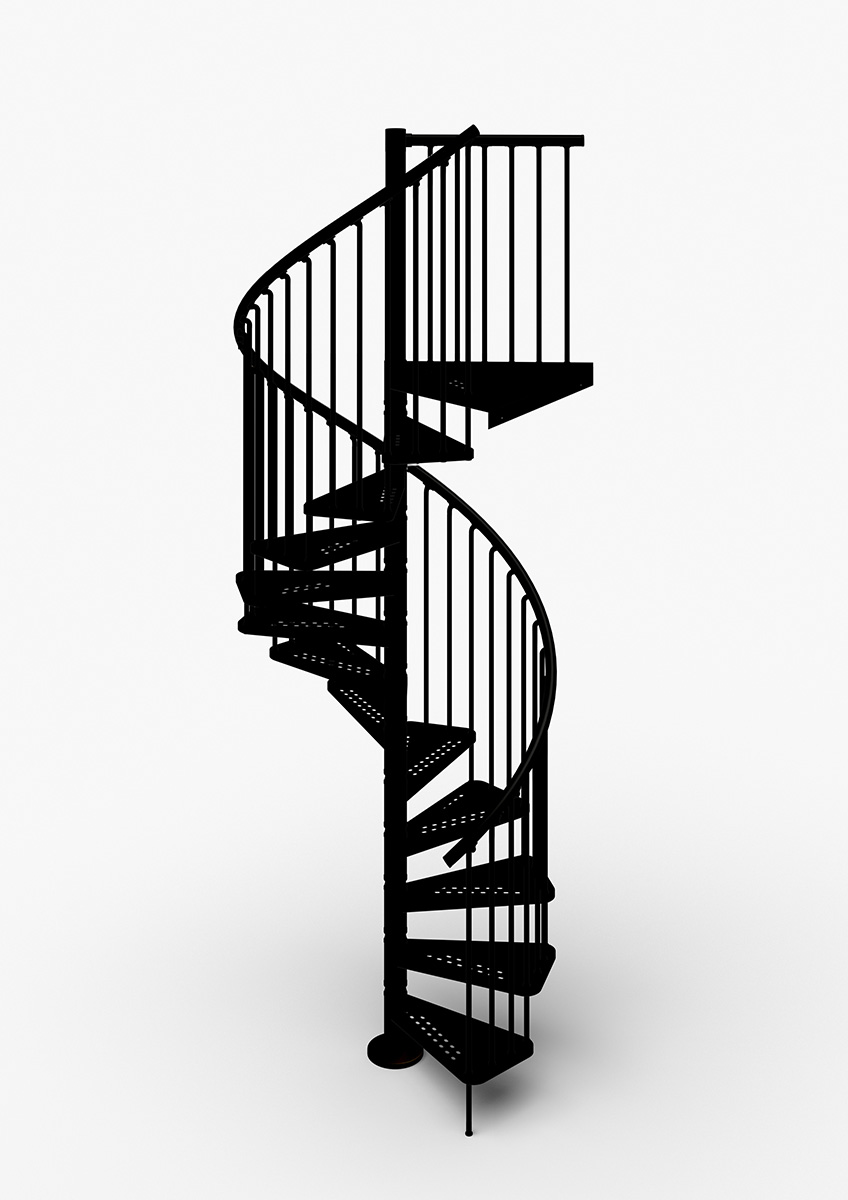 Exterior Zink Spiral Staircase black