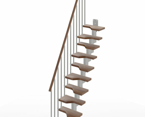 Mini_Stair-Rectilinear-Shape-(Straight)-11-Steps_Walnut-25_Silver-Grey